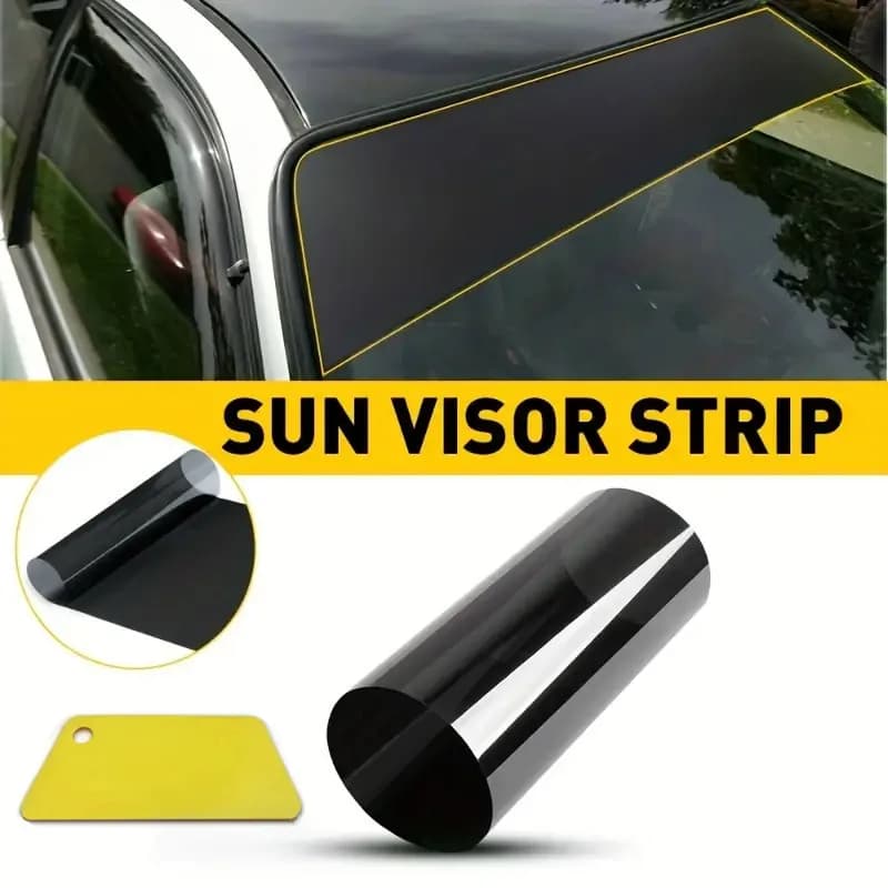20×150 cm Auto Visiera Parasole Striscia Tinta Pellicola Parabrezza di Vetro Anteriore Anti-Uv Ombra Decalcomania Della Protezione Pellicole Adesivo Nero Visiera Parasole striscia