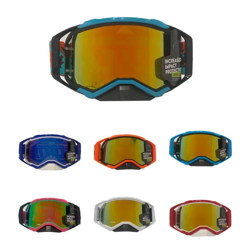 Unisex Off Road Sports Goggles Shockproof Adjustable Strap Multi Color Lens for Cycling Motocross Ski Snowboard