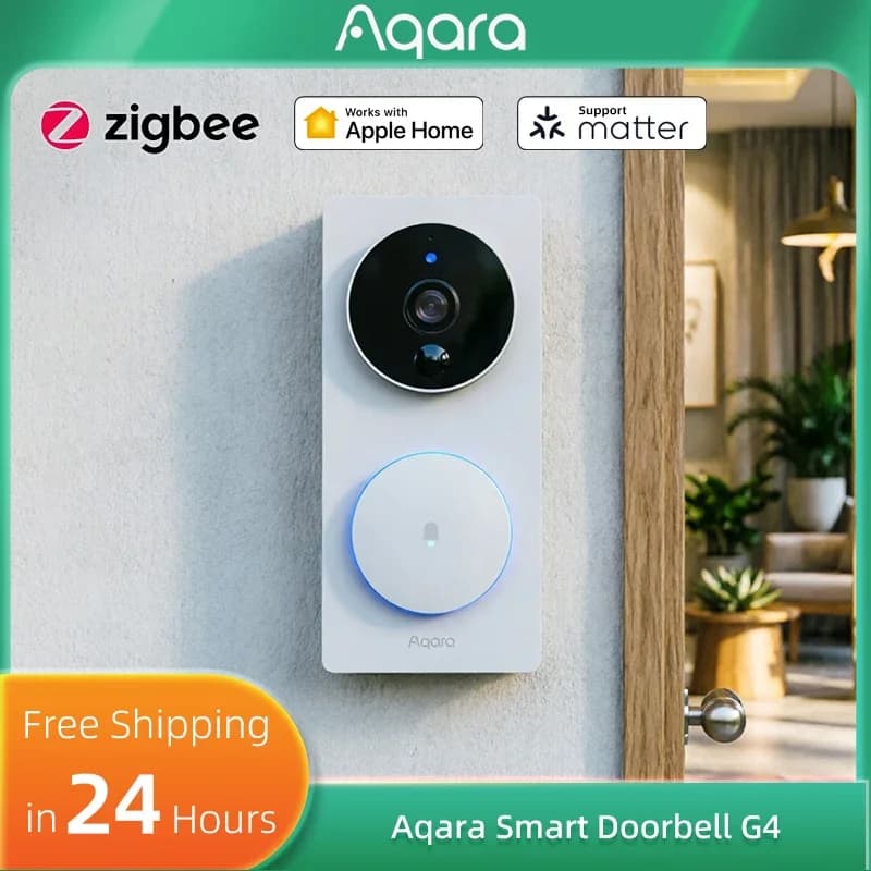 Campanello Intelligente Aqara G4 WiFi 1080P HD, Videocitofono con Controllo Remoto per Casa Intelligente, Compatibile con Homekit