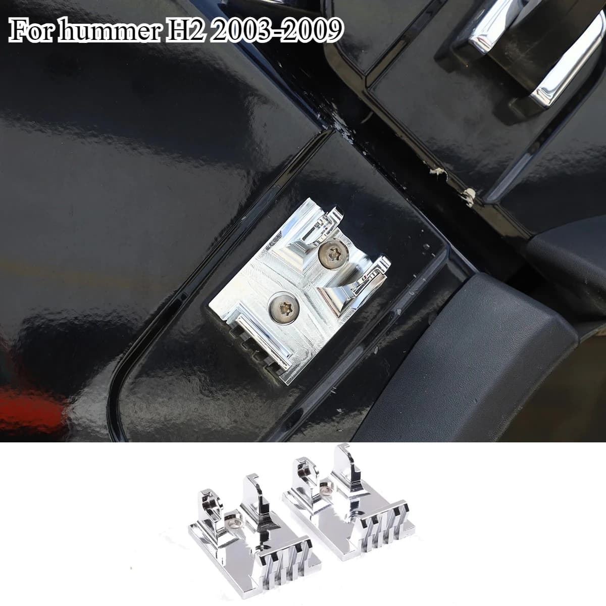 Per Hummer H2 2003-2009, base per cerniera laterale del cofano in lega di alluminio, accessori per esterni auto (parti di ricambio)