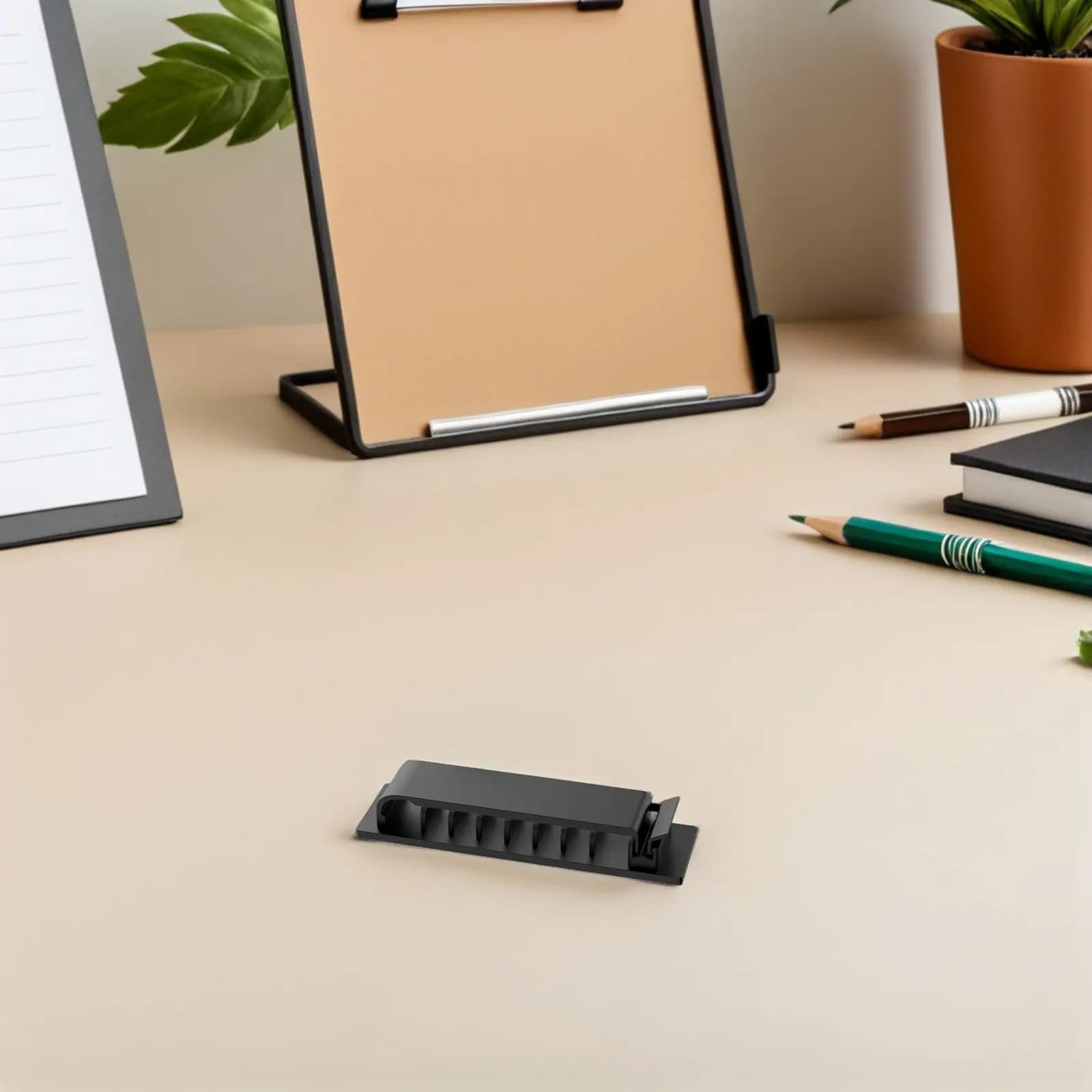 Set di 4 Organizzatori per Cavi, Clip Adesive per Gestione Cavi di Ricarica e USB, per Scrivania, Ufficio, Auto e Parete
