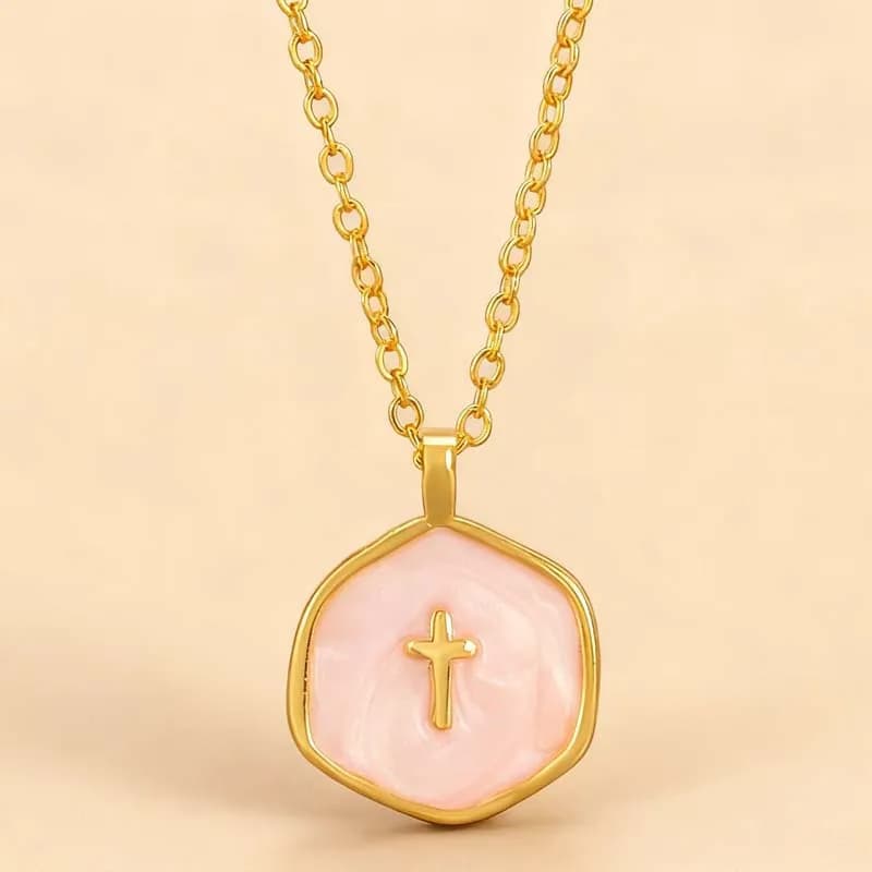 Arctic Light Alloy Necklace Women's Niche Design New Color Enamel Dripping Cross Necklace Sweater Chain