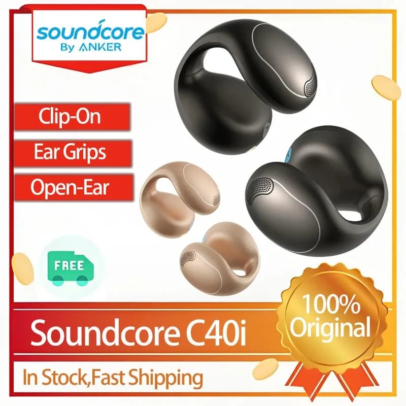 Auricolari Bluetooth Wireless Open Soundcore C40i con Design Leggero e Confortevole per lo Sport e Connettore Flessibile