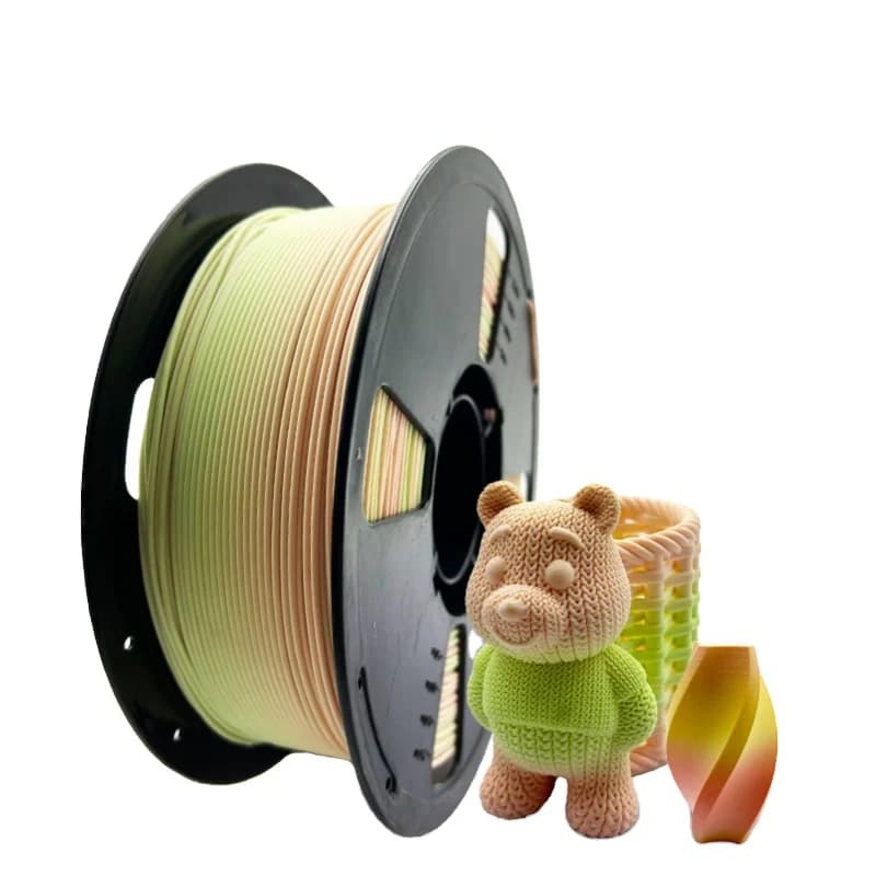 Filamento JINCCAI Silk Magic per Stampante 3D, PLA 1.75mm 1kg 1 Bobina, Multicolore, Tri-estrusione, Lucido, Tricolore