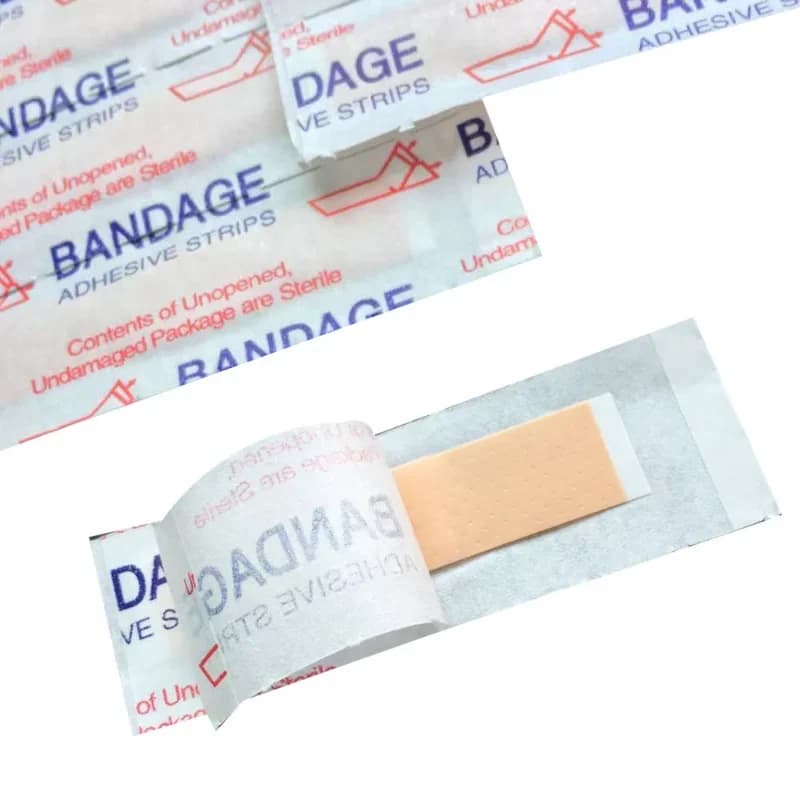50 pz/set Mini Cerotto per Dito Comune Patch PE Gesso Strisce di Primo Soccorso 10x40mm Medicazione della Ferita Nastro Bende Adesive