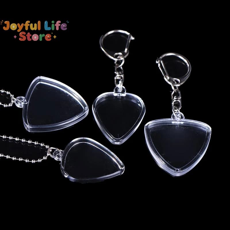 Hot Sale Guitarists Storage Guitar Pick Collection Box Clear Holder Keyring Bag Heart Shaped Picks Size Case Musical Accessories