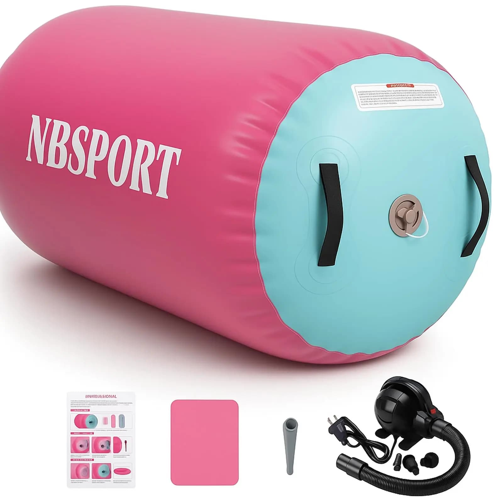 Air Barrel - Barile Gonfiabile per Ginnastica, Allenatore per Salto a Schiena Invertita, Materassino Gonfiabile con Pompa per Allenamento in Palestra/Esercizi Yoga