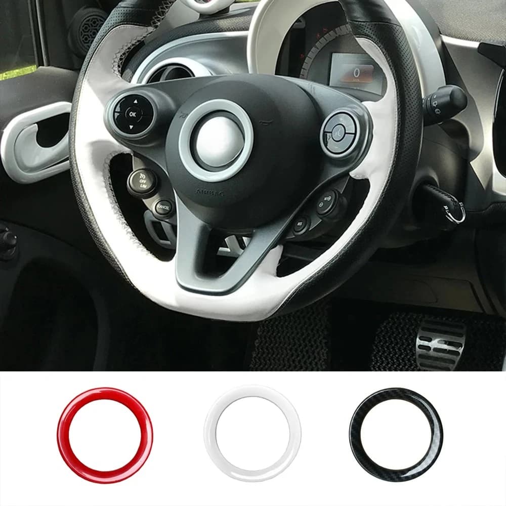 Car steering wheel sticker ABS Decor Cover ring Mercedes Benz New Smart 453 Fortwo Forfour Car accessories