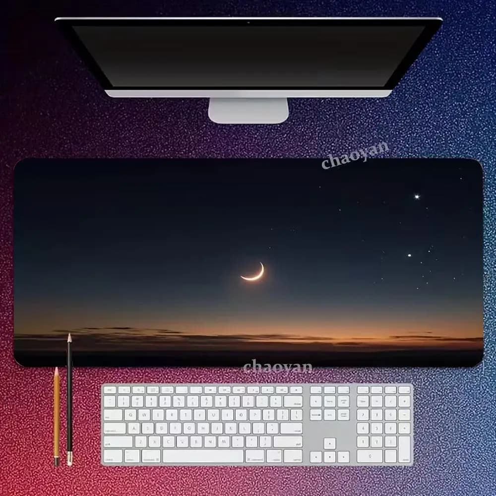 Night scene Mouse Pad Large Computer Office Game Table Mats XXL Rubber Anti-slip Gaming Keyboard Mousepads Long Desk Pads