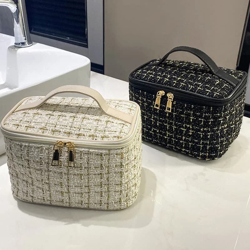2024 New Women's Bag Knitted Style Makeup Bag Portable Makeup Bag Fashionable Large Storage Bag BX101