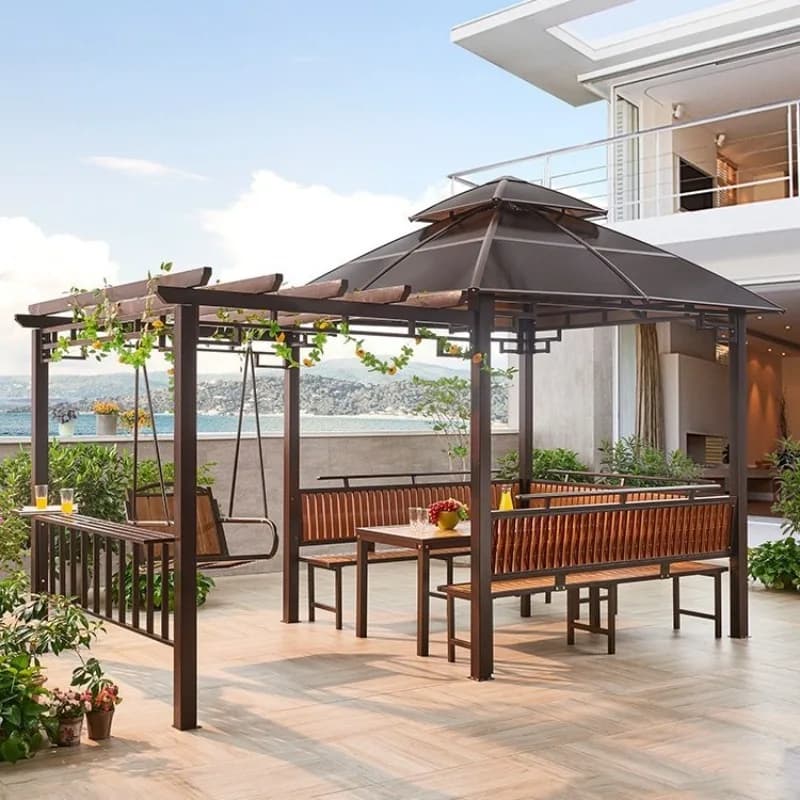 Grape rack courtyard sun board outdoor simple sunshade canopy wrought iron table and chairs