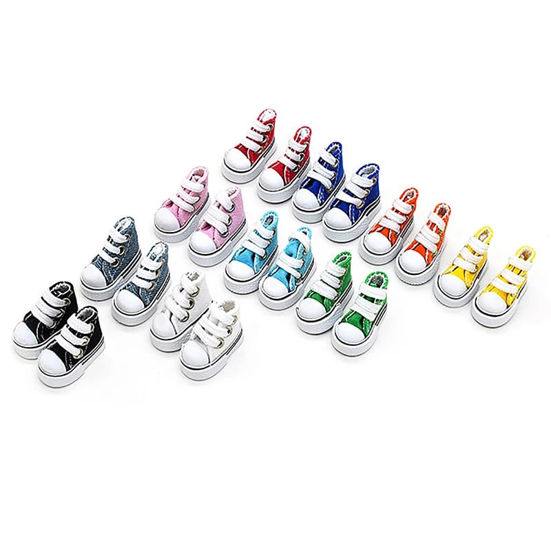 Innovativi e pratici mini scarpe da bambola da 3,5 cm per bambola russa 1/6 scarpe da ginnastica scarpe stivali scarpe di tela giocattolo da ballo con le dita