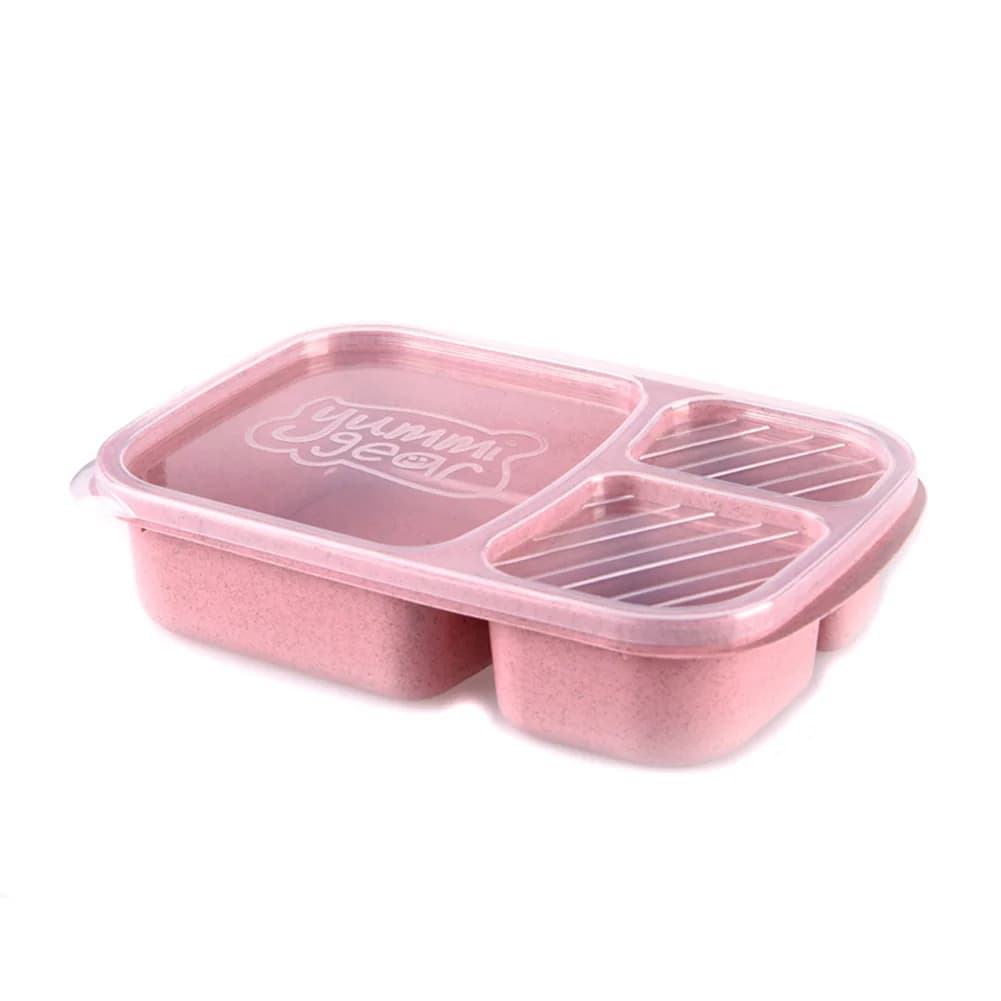 Contenitore per il pranzo Lunch Box 23 5x15x5cm per riscaldamento alimenti in microonde, 3 scomparti, 4 colori, accessori antistatici
