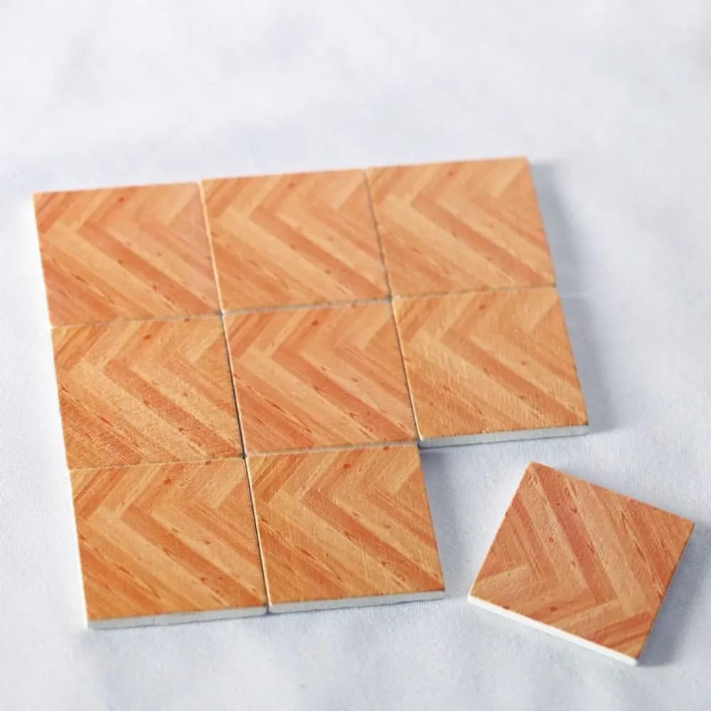 Set di 9 Pezzi per Gioco di Ruolo, Mobili in Miniatura 1:6/1:12, Accessori per Casa, Piastrelle in Ceramica e Blocchi di Legno Educativi Fai-da-Te