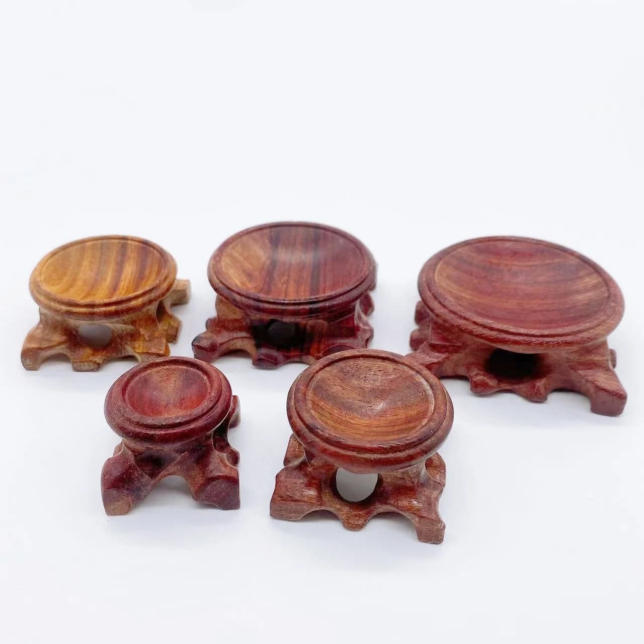 Espositore in legno Base a sfera di cristallo Artigianato Ornamento da tavolo Puntelli per fotografia Sfera Supporto per pietra Cercatore per uova