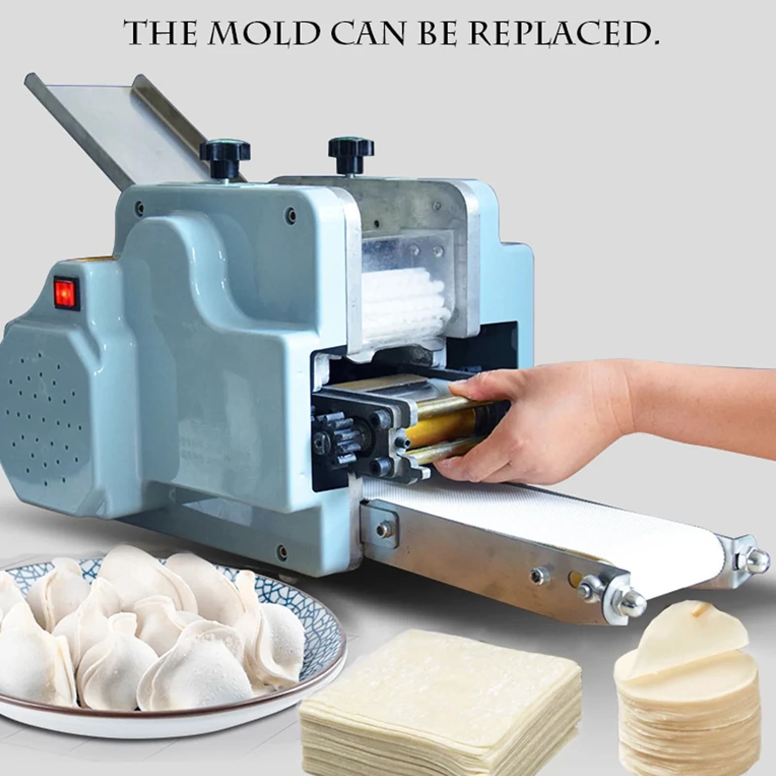 Macchina avvolgitrice per gnocchi elettrica 220v Rotonda piazza wonton Skin Maker rolling press Pasta Affettatrice Strumento per stampaggio commerciale