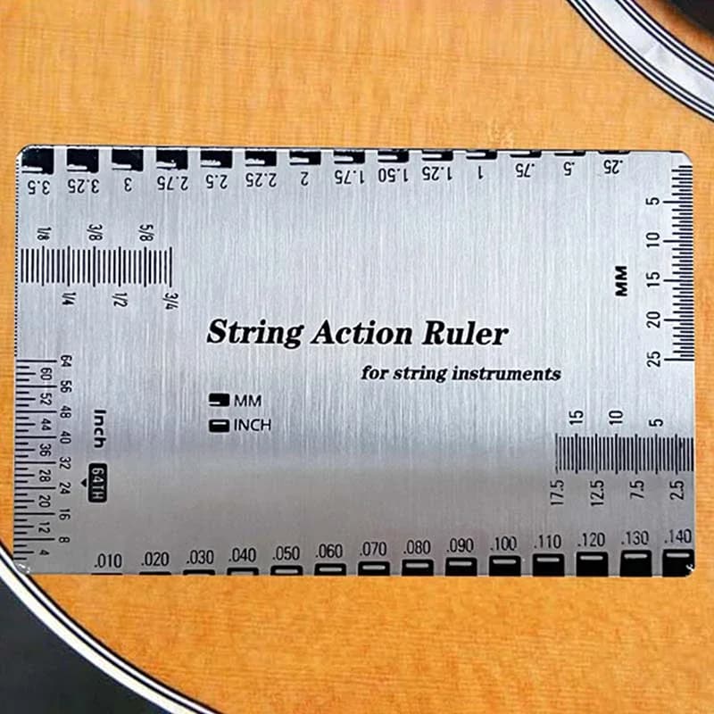 1PC Corda In Acciaio Inox Righello Stringa Azione Calibro Stringa Azione Calibro Strumento di Riparazione Chitarra Per Luthiers Per Chitarra Ukulele Basso