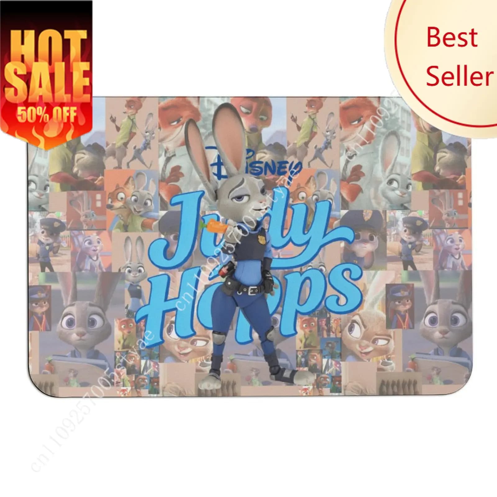 Tappetino Judy Hopps Disney, Tappeto Cartone Animato, Tappetini per Pavimento, Tappeto di Benvenuto per Portico, Decorazione per Feste, Regalo, Tappeti Personalizzati Antiscivolo, Cosplay