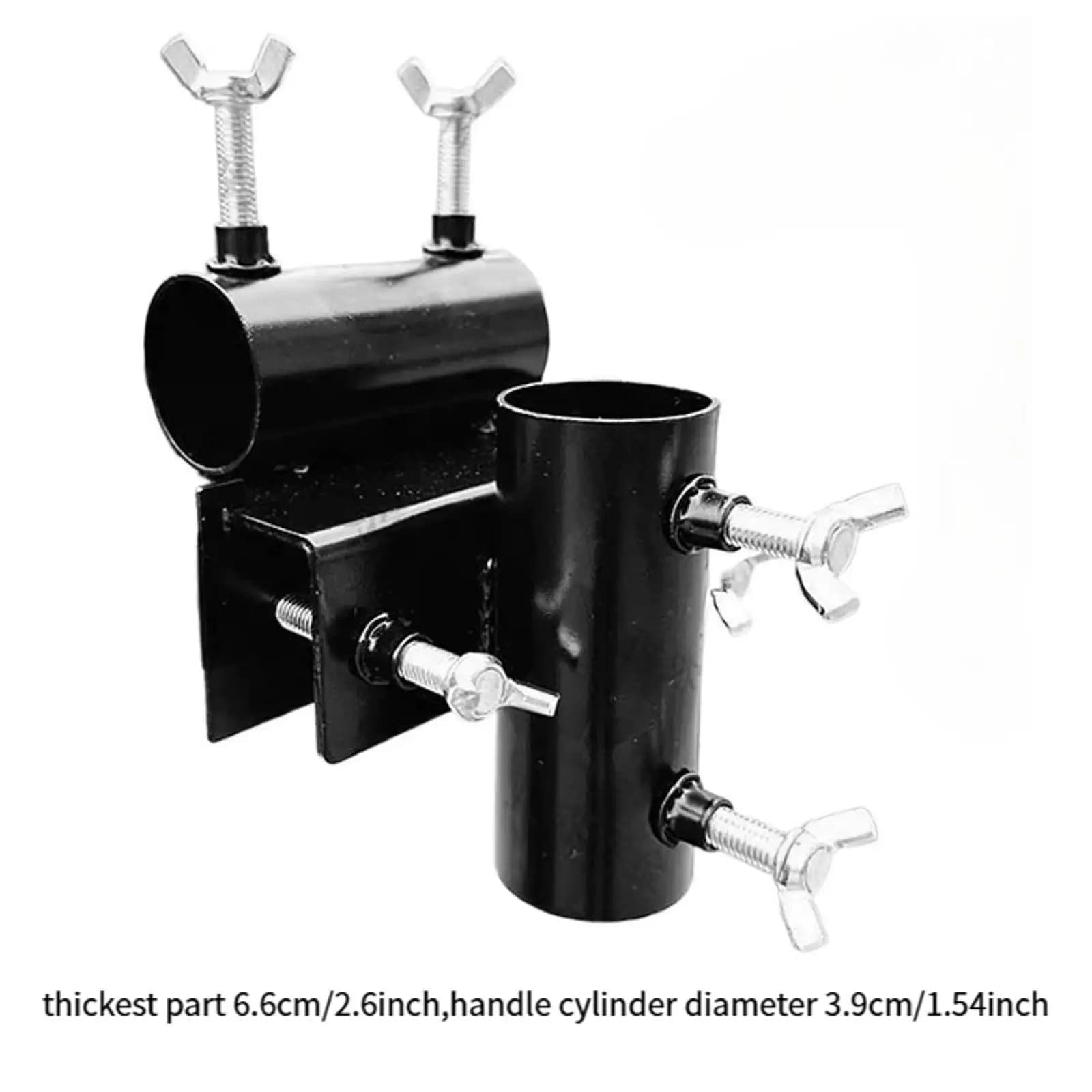 Outdoor Umbrella Stand Adjustable Metal Clamp Patio Awning Mount Parasol Holder Fixed Base for Balcony Terrace Garden Use