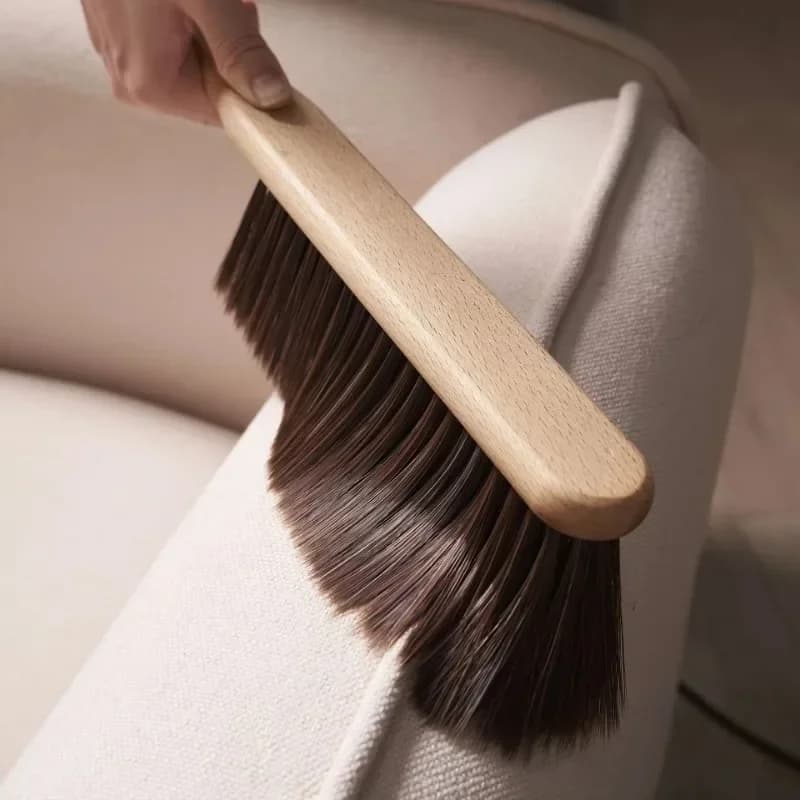 Natural Wood Handle Brush with Bristles for Coffee Powder Cleaning Anti Static Desktop Bar Grinder Bed Sweeping Home Cleaning
