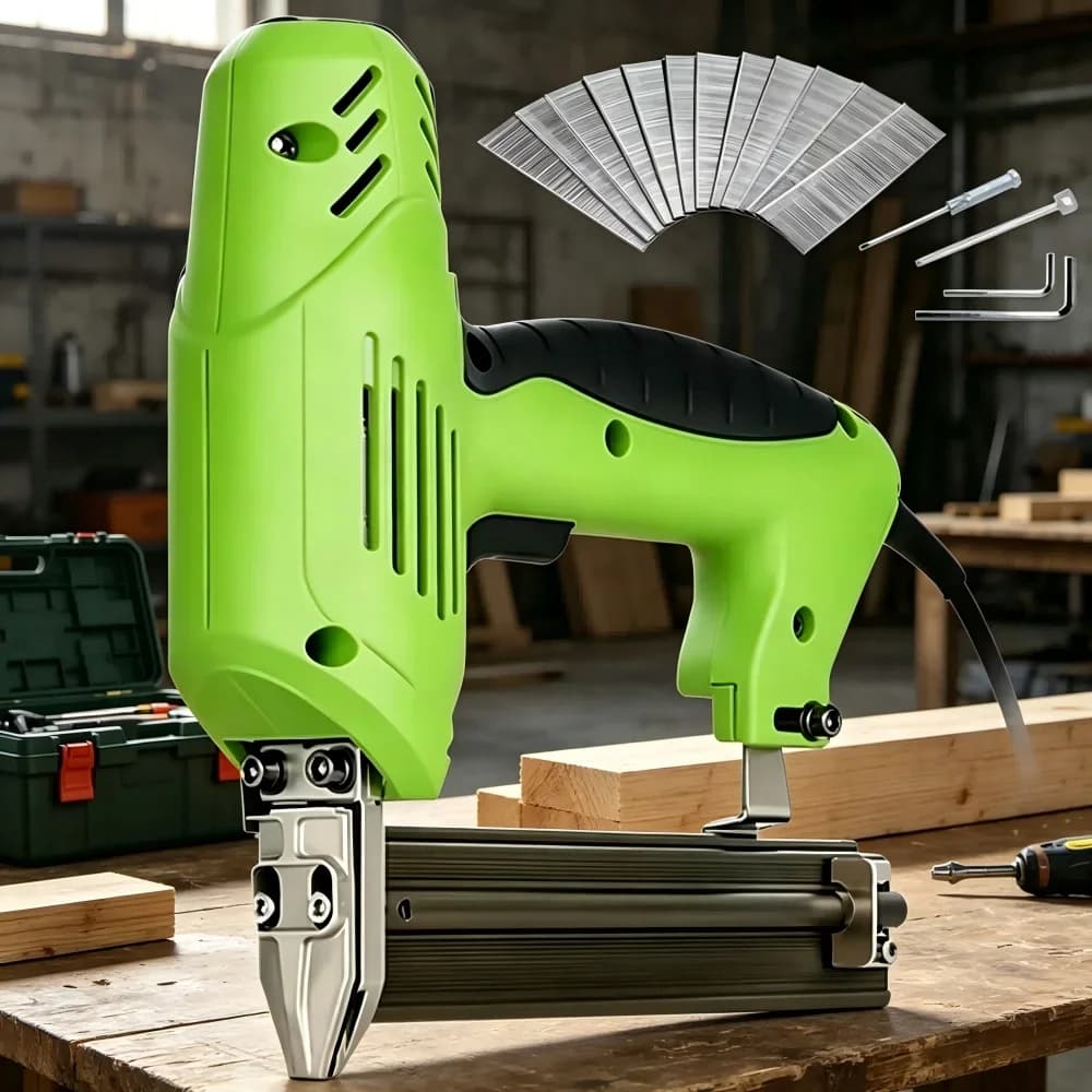 220V Electric Tacker Staple Nail Gun F30 Straight Nail 422 Staples Hand Nailer DIY Furniture Framing Woodworking Tools
