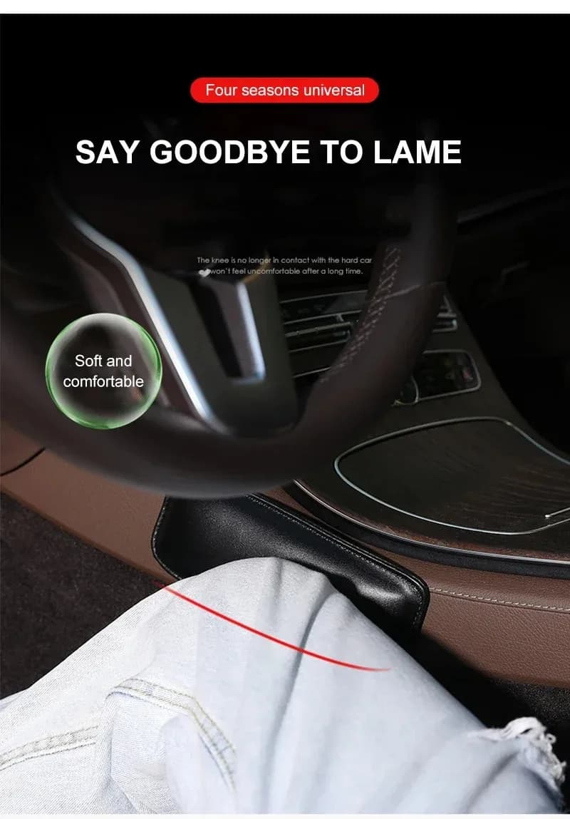 Comodo cuscino per auto in pelle scamosciata, supporto per ginocchia, cuscino auto in memory foam elastico, poggiatesta per auto, accessori per interni auto