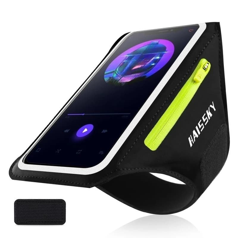 Haissky Marsupio Sportivo con Cerniera per iPhone 17 16 5 14 13 Pro Max Air Plus 16E Samsung Xiaomi, Supporto da Braccio per Uomo Donna Sport Outdoor