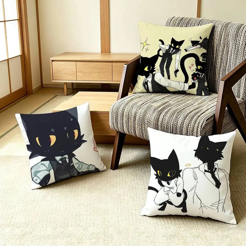 A-Animal GAME Hospital S-Secret Agent Pillow Case Pattern Printed Pillowcase For Living Room Sofa Cushion Cover