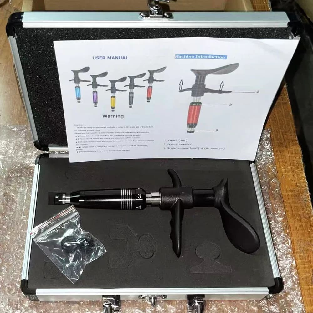 New Chiropractic Adjustment Tool Spinal Correction Massager Shoulder Relaxation Joint Pain Relief Home Use Manual Massage Gun
