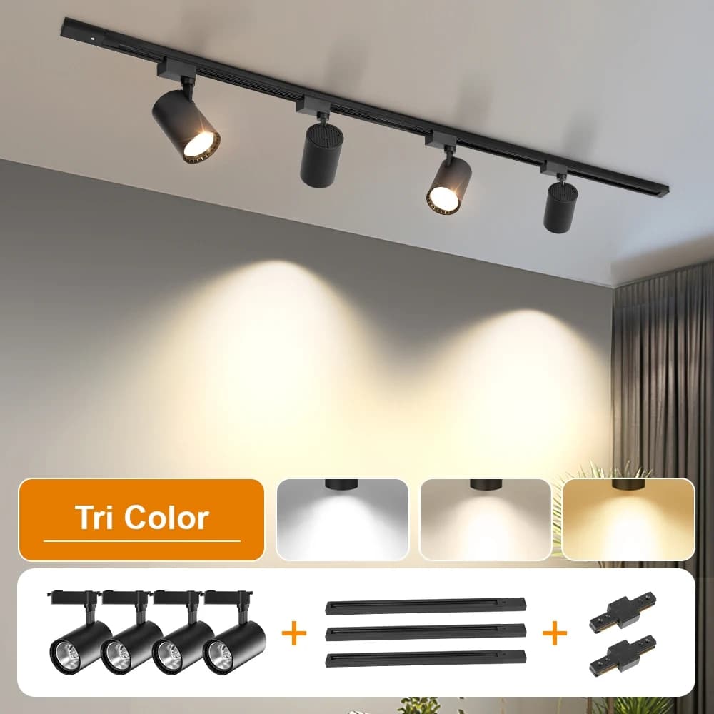 Set completo di luci a binario a LED 50W 40W 20W COB Faretto per binario a soffitto Illuminazione per interni per soggiorno Cucina Decor Luci a binario a led