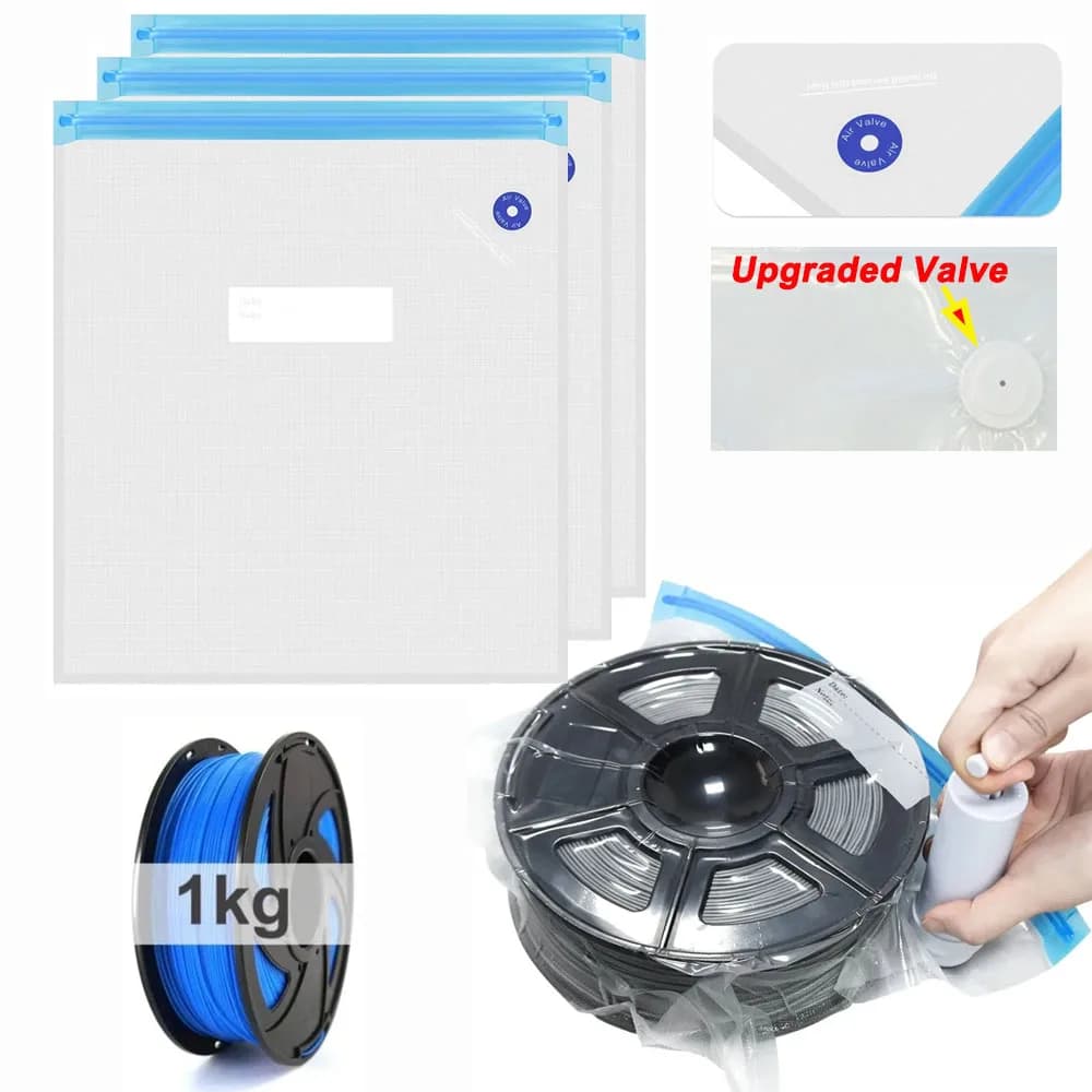 3D Printer Accessories, for PLA ABS PETG Nylon TPU ASA Filament Keep Dry, Filament Vacuum Storage Bags with Hand/Electric Pump