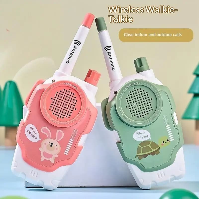 Walkie Talkie Portatile per Bambini, Giocattolo Radio Bidirezionale Wireless a Tema Cartone Animato, Gioco Educativo Interattivo per Esterni per Bambini 3-6 Anni - Giocattolo