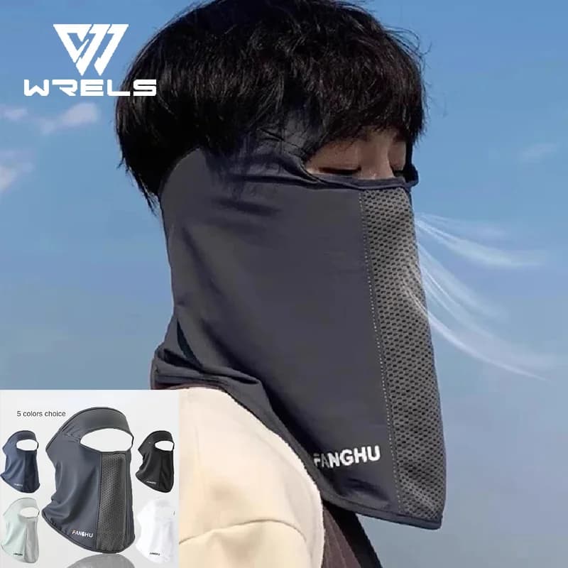 Protective mask Gini for Viso and Collo, Anti-UV, in Ice Silk, with Hole for Glasses