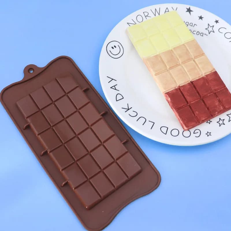 1PCS Stampi per tavolette di cioccolato Barrette in silicone Break Apart Stampo per fusione della cera Rettangolo a rilascio facile Durevole per le proteine Regalo fatto a mano