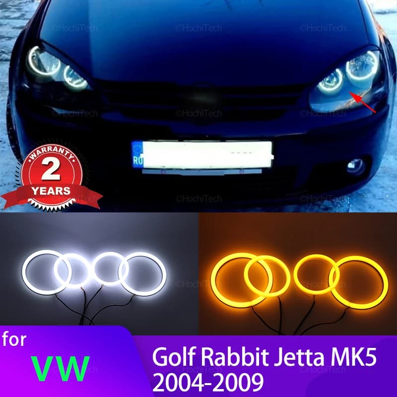 Switchback Cotton Light Rings DRL LED Angel Eyes Kit per Volkswagen VW Golf 5 Rabbit Jetta R32 V Mk5 2004-2009 Retrofit