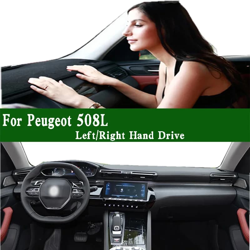 For Peugeot 508L PSE Car-styling Dash Zerbino Cruscot Cover Panel Tools Solar Protection Insulation Protective Pad Anti-sports Ornament