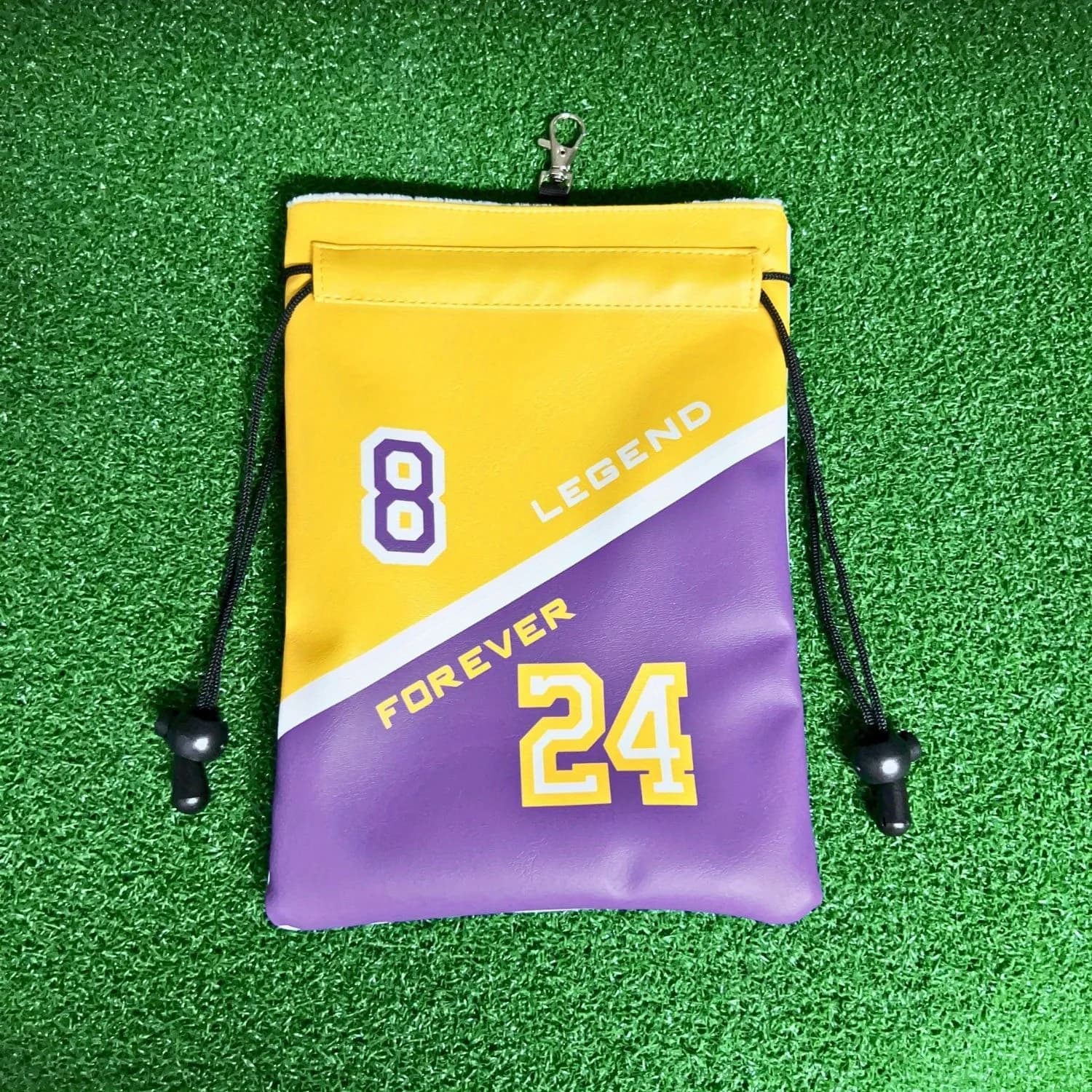 Divertente custodia per oggetti di valore da golf NO 24 modello Custodia per tee da golf in pelle PU con chiusura a coulisse Pallina da golf TeeHandbag Accessori da golf