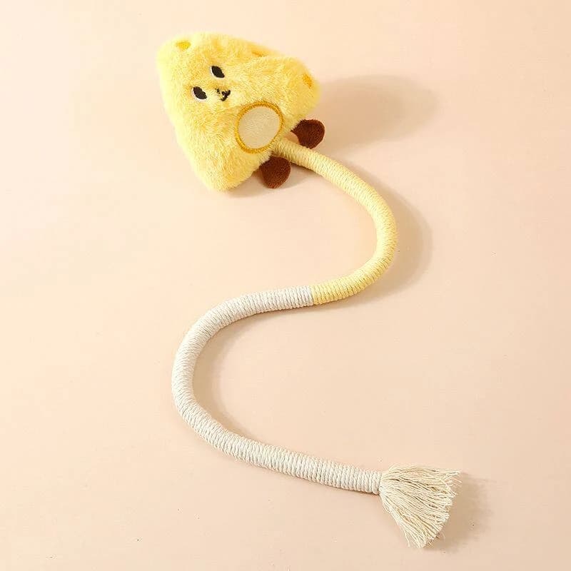 Doll chew rope cat toy for self-entertainment, boredom relief, teeth grinding, durable cat teaser stick