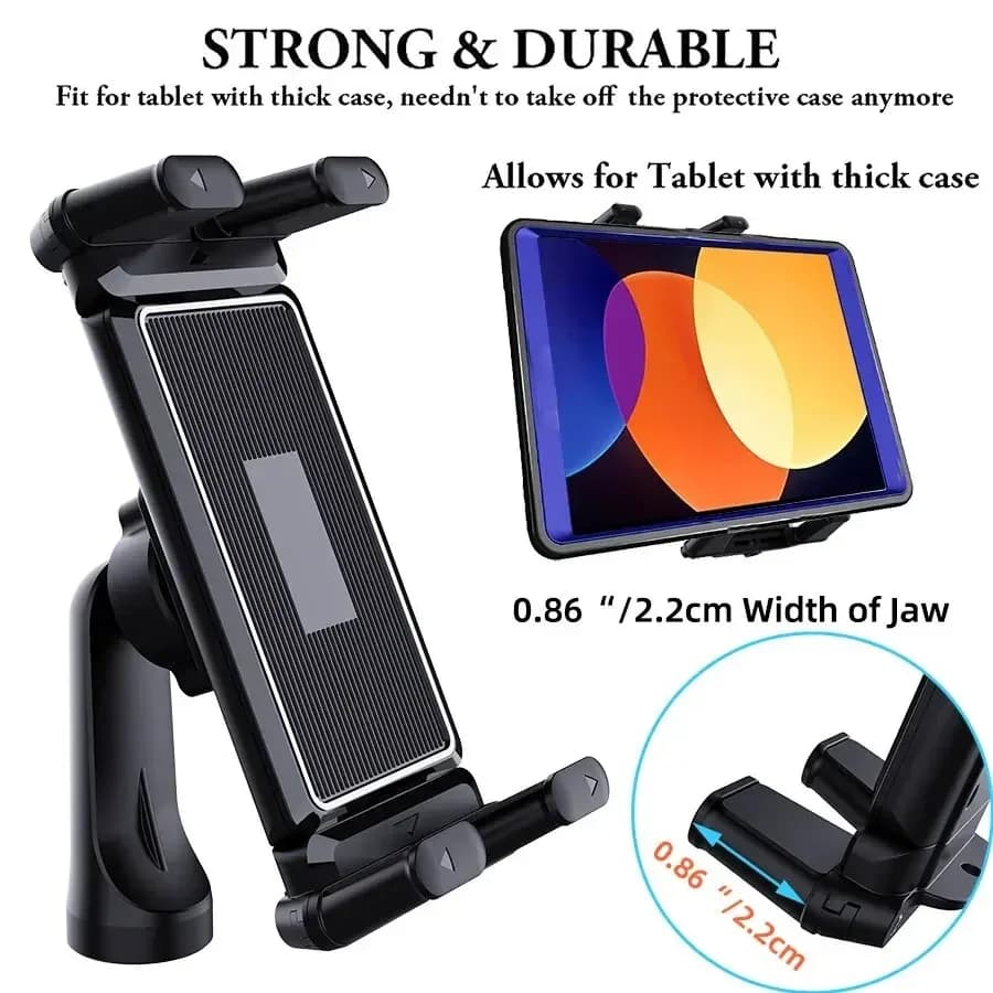 VIKEFON Support for universal single-foot tripod, support compatible with 7"-15" iPad tablet, 4"-7" folding screen/right phone panel