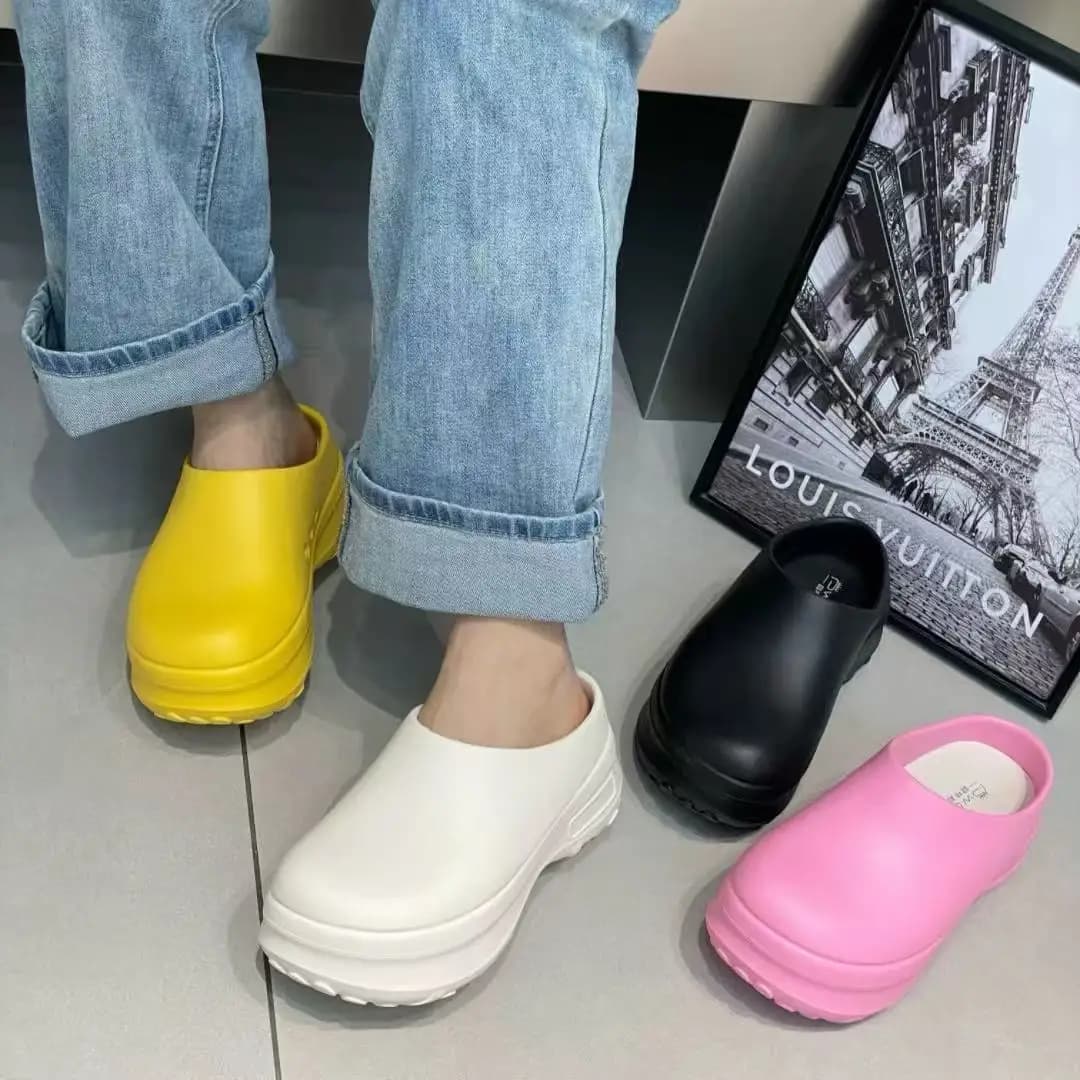 Women's Slippers Fashion Minimalist Air Cushion Soft Platform 5 cm Sandals Non-slip Swimwear Raised Style Couple Breathable