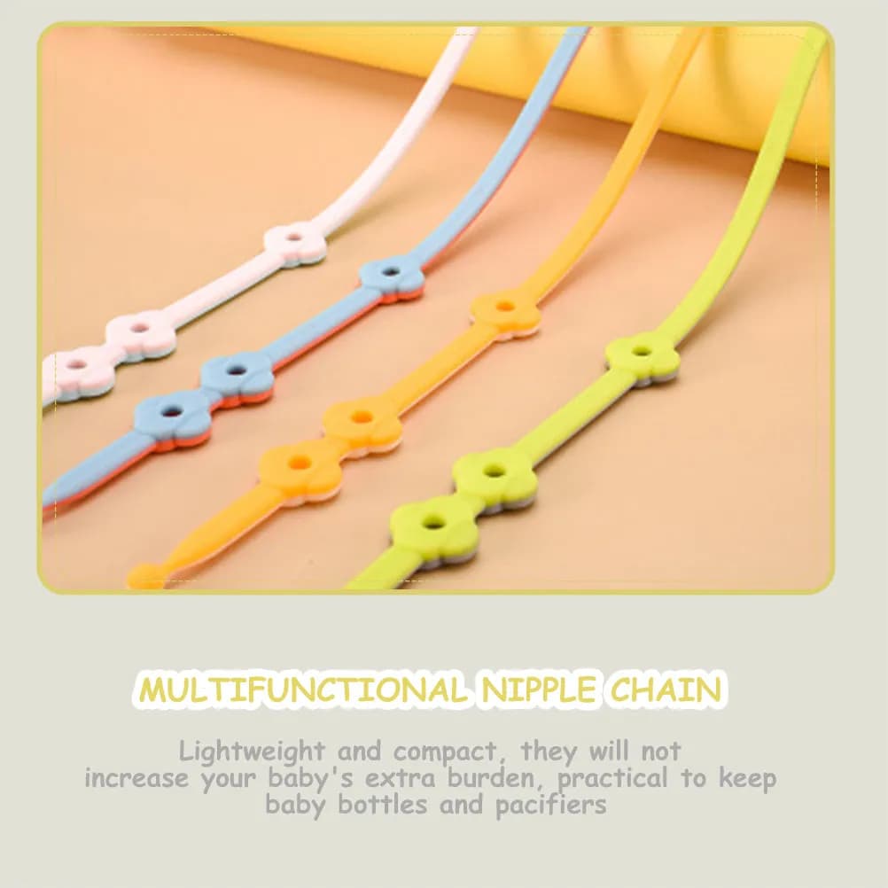 2 Pezzi Catenelle di Sicurezza Premium in Silicone Anti-Caduta per Ciucci, Biberon, Massaggiagengive e Succhietti per Neonati, Lattanti e Bambini