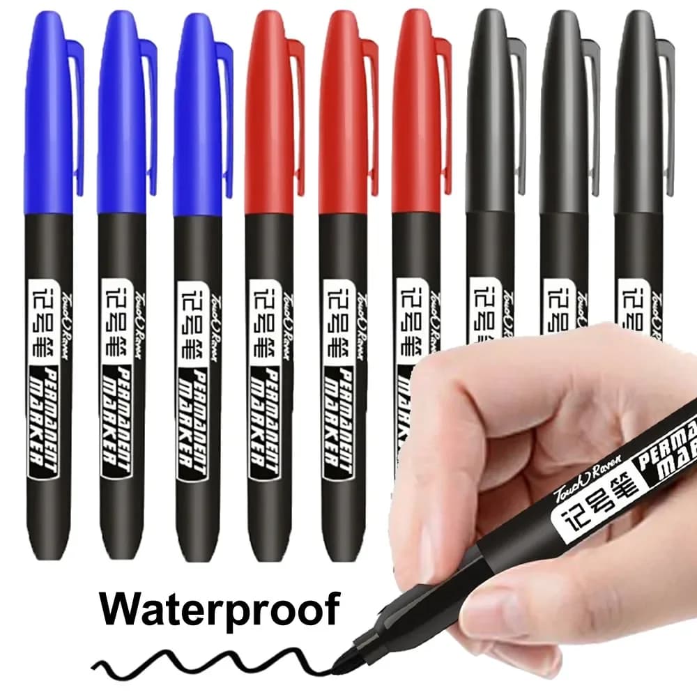 1/6/9/20PCS Pennarello Permanente Manga Disegno Pennarelli Nero Blu Rosso Impermeabile Inchiostro Schizzo Penne di Cancelleria Materiale Scolastico di Arte