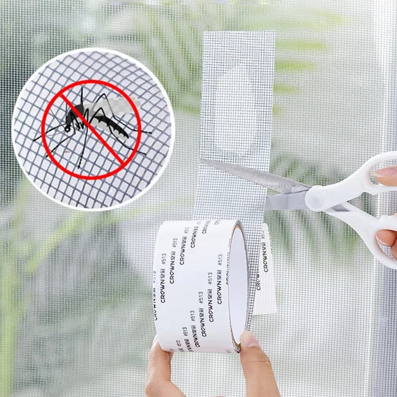 Nastro Adesivo Resistente per Riparazione Zanzariere, Patch per Riparare Fori e Strappi, Rete Anti-Insetti e Zanzare