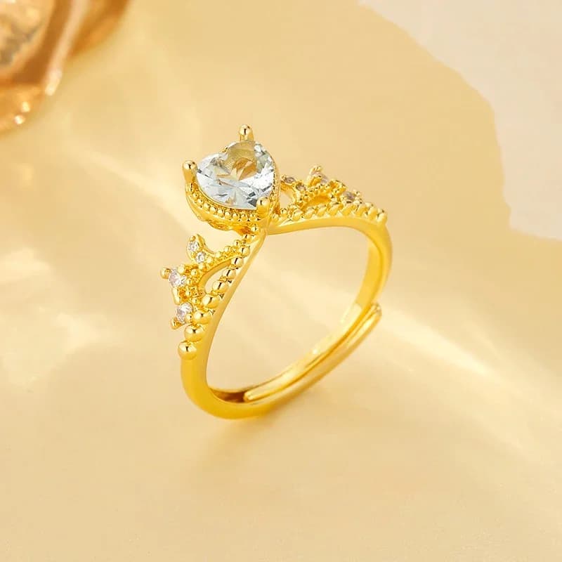 Nuovo anello a corona con fiocco d'amore intrecciato con zirconi e diamanti, squisito anello di nicchia leggero di lusso in stile nazionale
