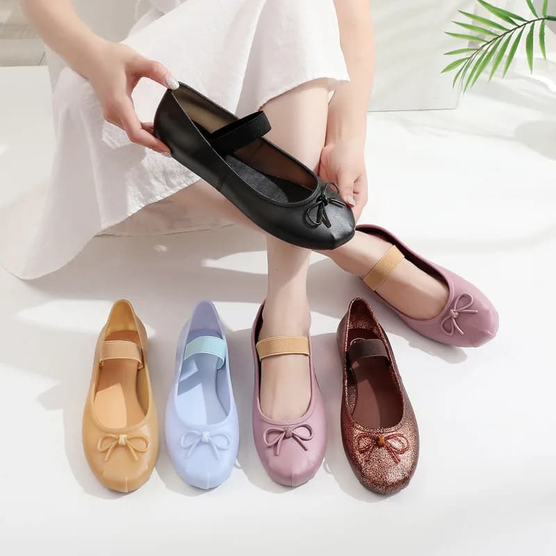 Scarpe da balletto Baotou con fiocco a farfalla da donna autunnali Scarpe da spiaggia stile francese di nicchia Sandali piatti da donna Scarpe singole da donna
