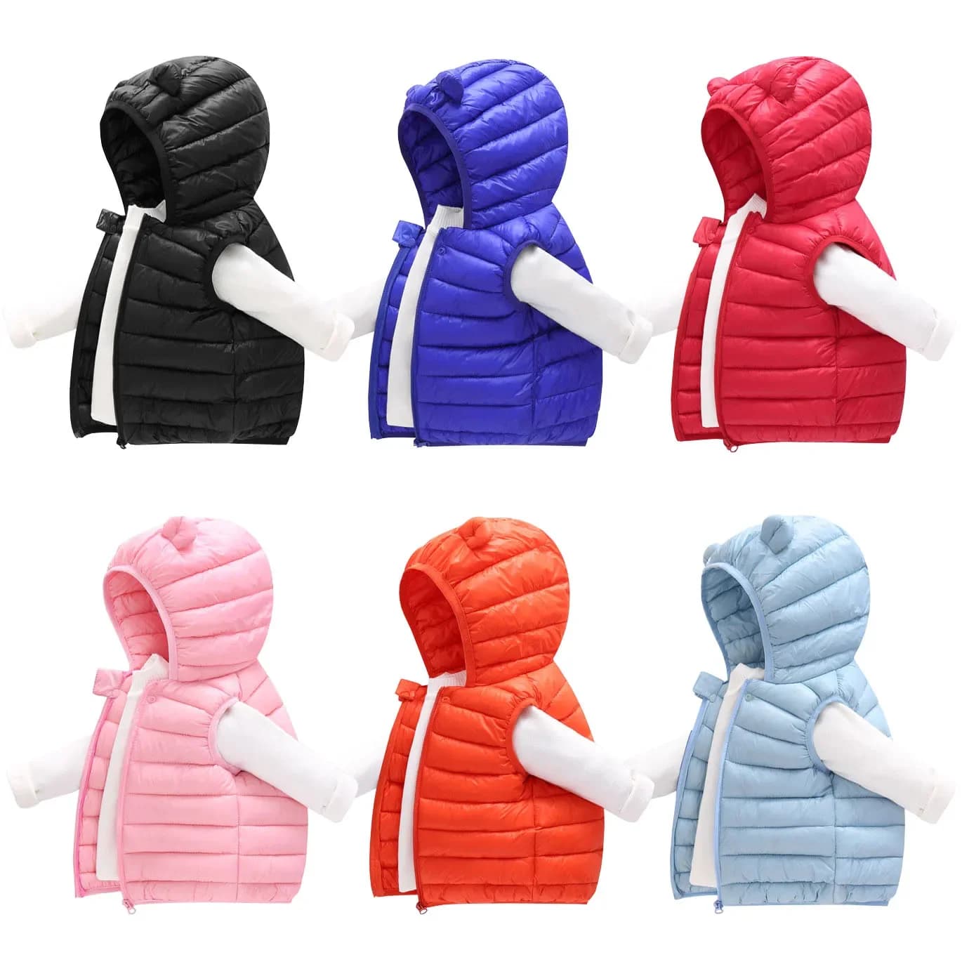 Gilet caldo per bambina e neonato Gilet in cotone per bambini Abbigliamento autunnale e invernale per bambini Giacche con cappuccio per bambini 1-6 anni