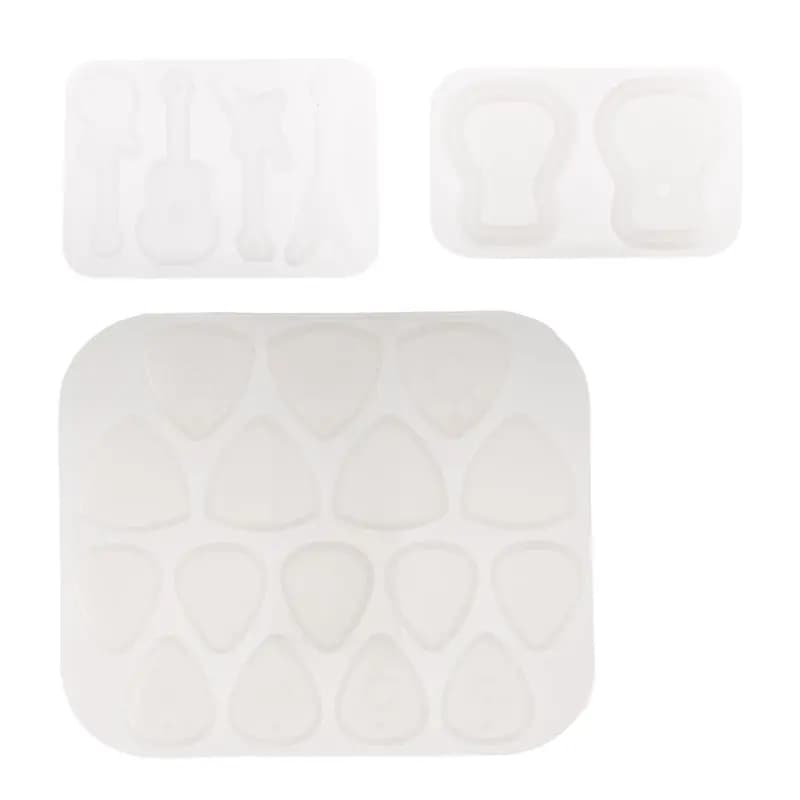 Stampo per plettri per chitarra ABME, stampo in resina squisito per plettri triangolari, portachiavi in silicone per amanti della musica