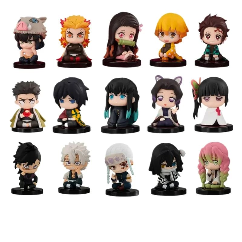 Action Figure Versione Q Demon Slayer: Tanjiro, Nezuko, Inosuke, Zenitsu - Modellini da Collezione