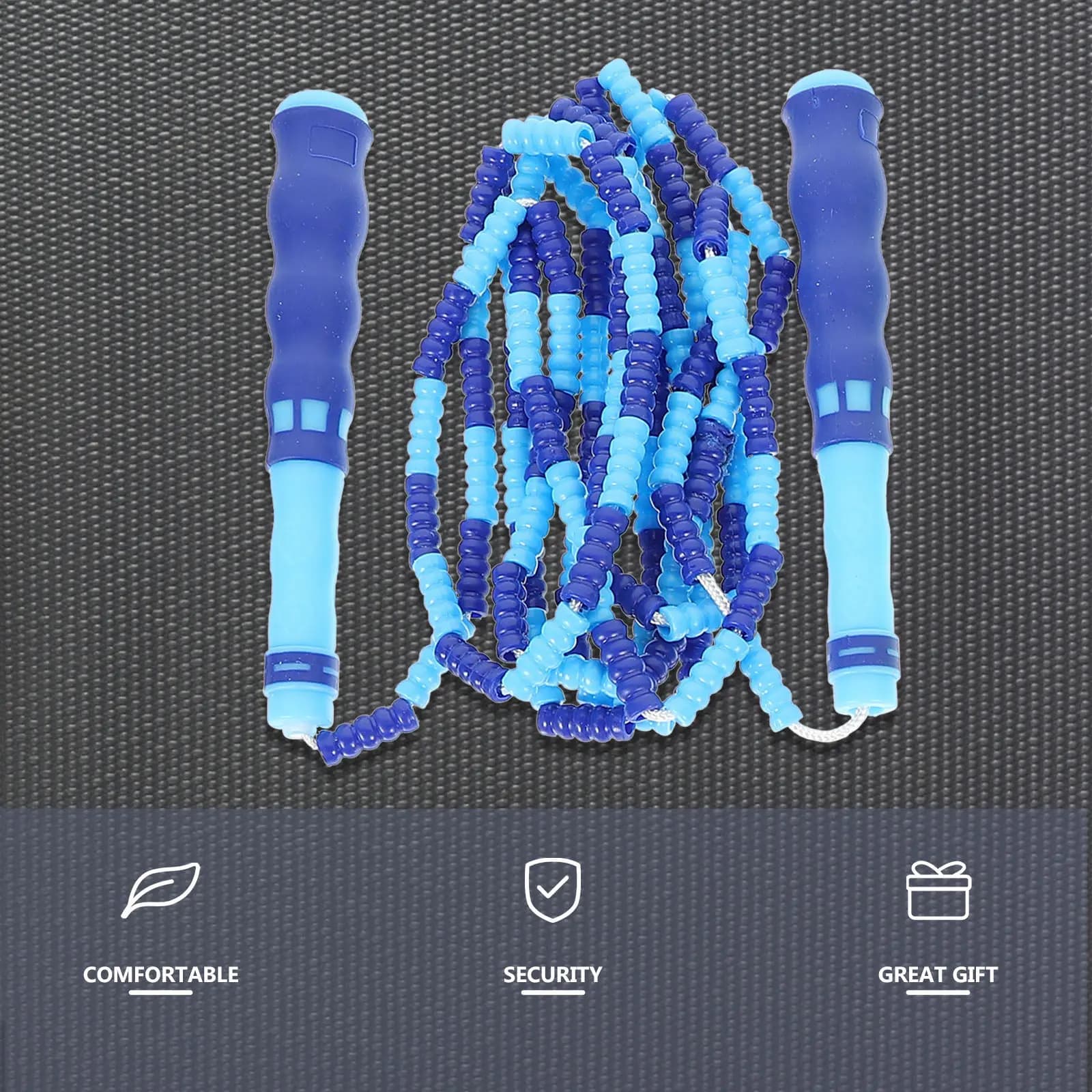 3Pcs Premium PVC Beaded Jump Rope Set Sleek Non-Slip Handle Lightweight Portable for Indoor Outdoor Fitness Kids Adults Weight