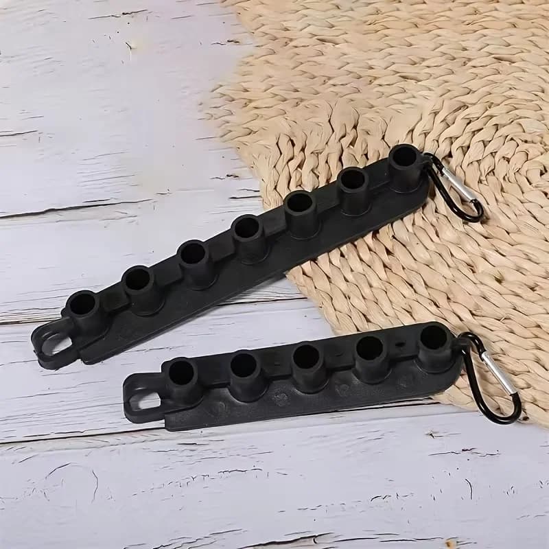 1pcs Car Wash Gun Nozzle Storage Holder With Hook, 5/7 Holes For 1/4" Quick Connect Nozzles, Wall Mounted